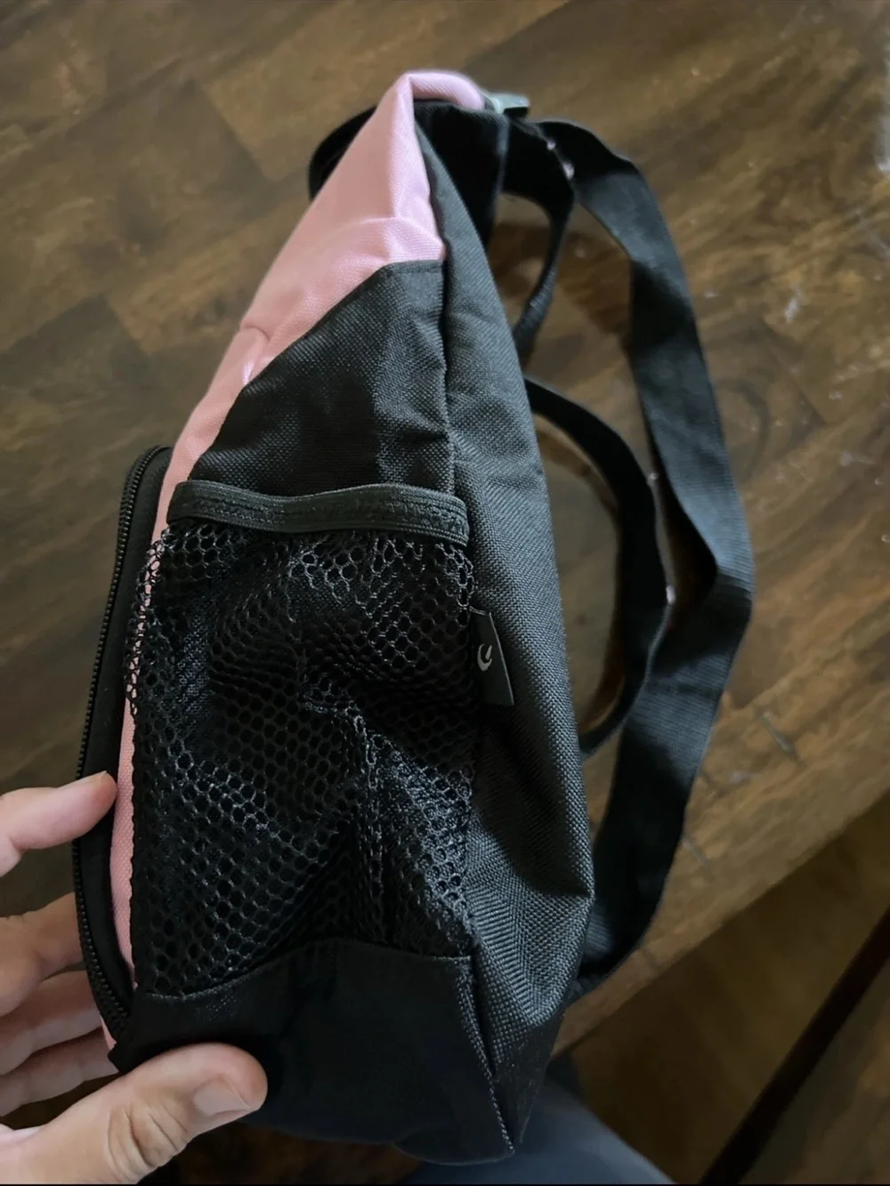 Target Pink and Black Sling Backpack with Bullseye Logo